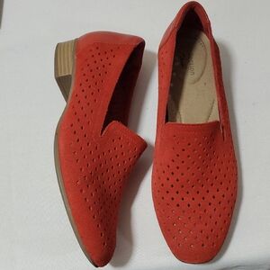 Clarks Orange Perforated Women's Loafers